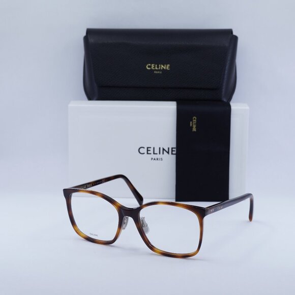 Celine CL50027J 056 Square Eyeglasses 55mm – Light Havana - Picture 1 of 9